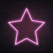 Star Neon Sign in Pastel Pink