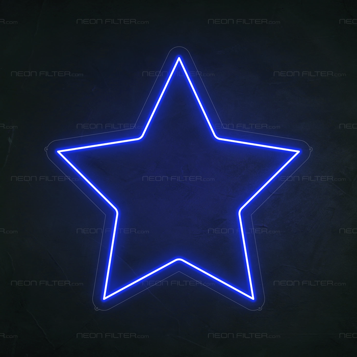 Star Neon Sign in Santorini Blue