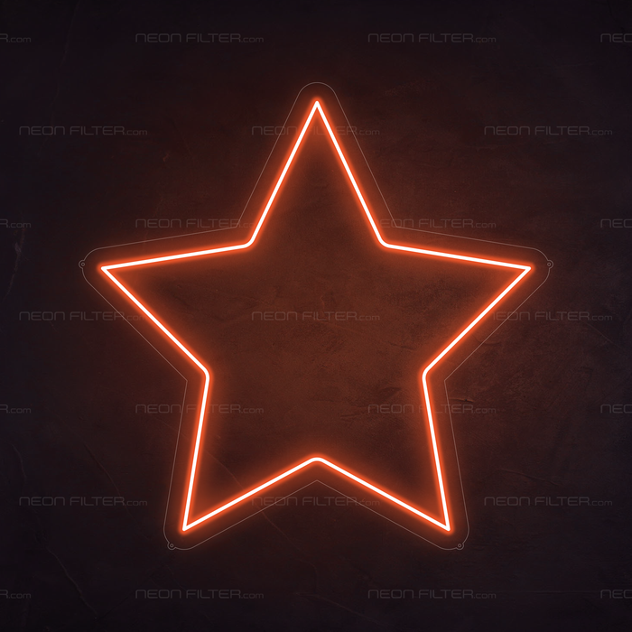 Star Neon Sign in Sunset Orange