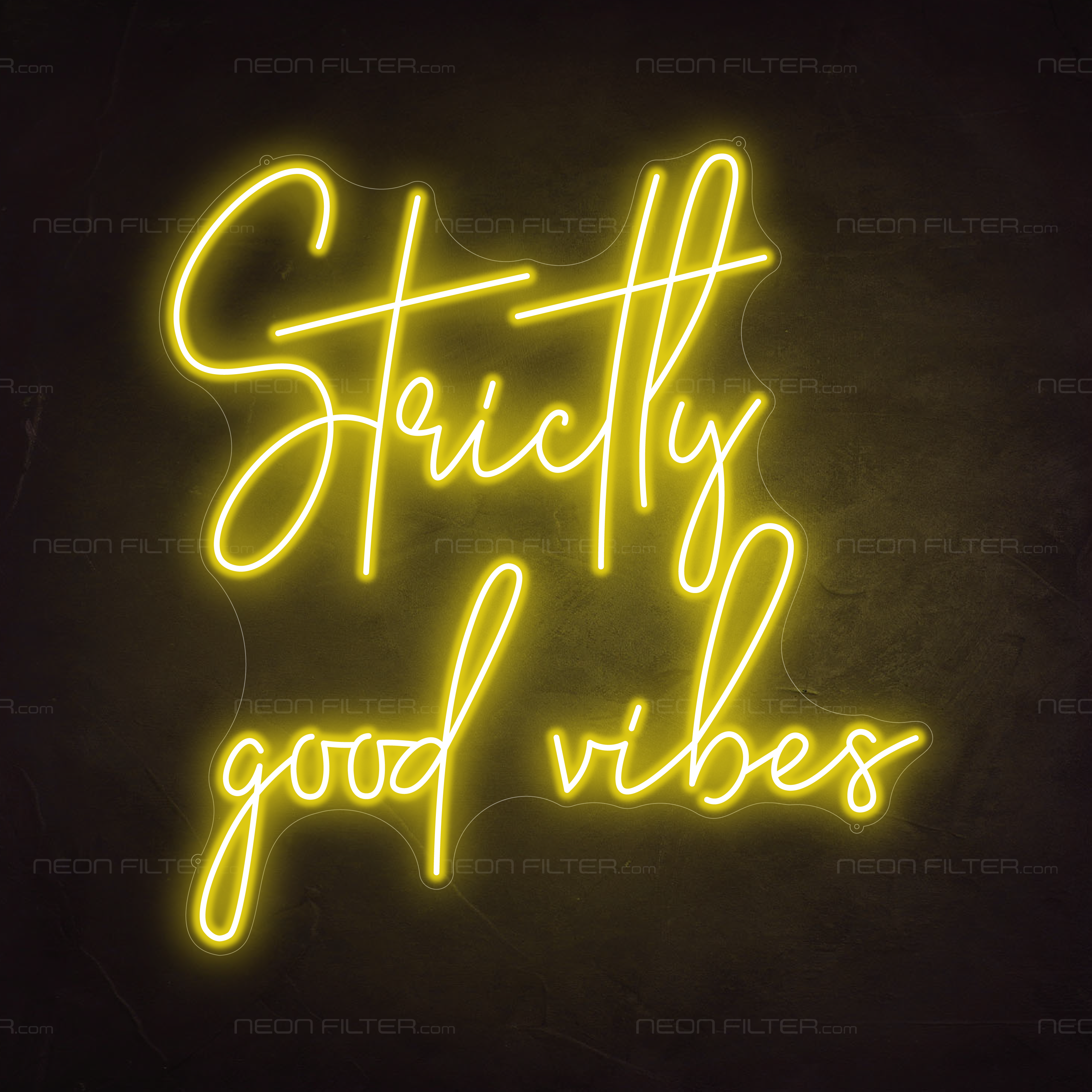 Strictly Good Vibes Neon Sign in Paradise Yellow