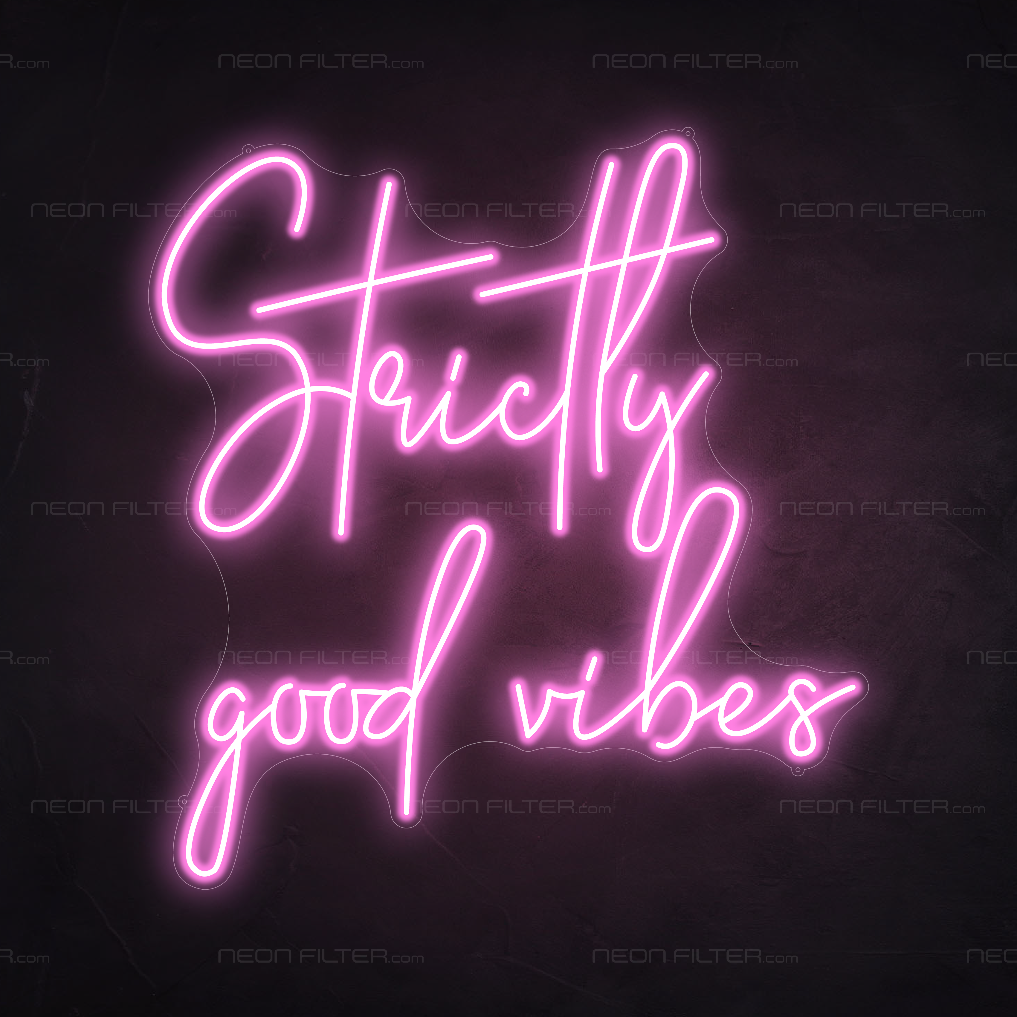 Strictly Good Vibes Neon Sign in Pastel Pink