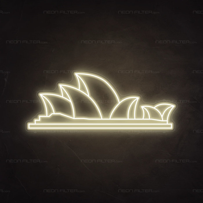 Sydney Opera House Neon Sign in Cosy Warm White