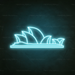 Sydney Opera House Neon Sign in Glacier blue