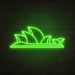 Sydney Opera House Neon Sign in Glow Up Green