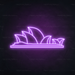 Sydney Opera House Neon Sign in Hopeless Romantic Purple