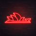 Sydney Opera House Neon Sign in Hot Mama Red