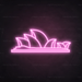 Sydney Opera House Neon Sign in Pastel Pink