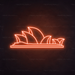 Sydney Opera House Neon Sign in Sunset Orange