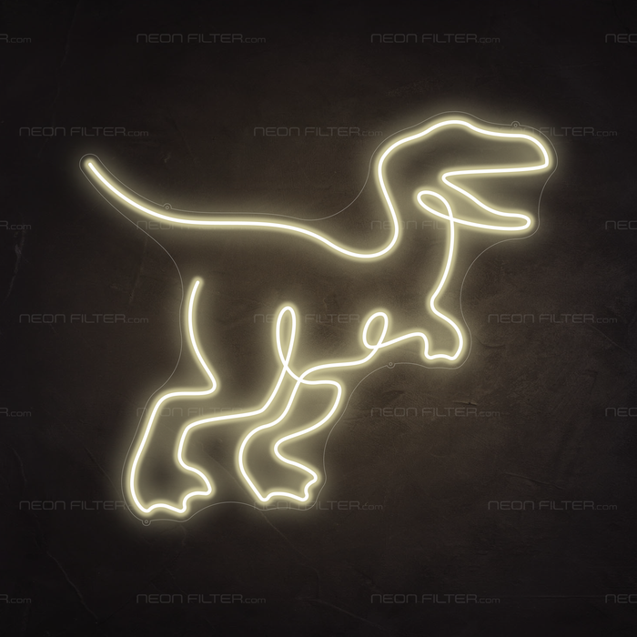 T-Rex Dinosaur Neon Sign in Cosy Warm White