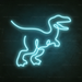 T-Rex Dinosaur Neon Sign in Glacier Blue