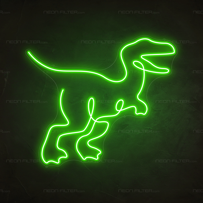 T-Rex Dinosaur Neon Sign in Glow Up Green