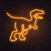 T-Rex Dinosaur Neon Sign in Hey Pumpkin Orange