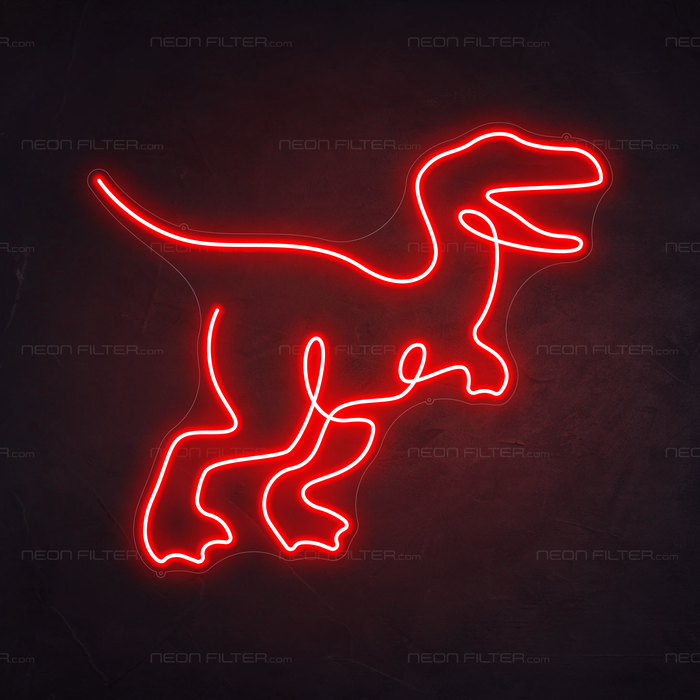 T-Rex Dinosaur Neon Sign in Hot Mama Red