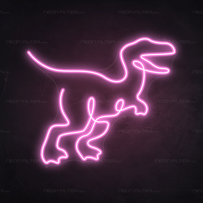 T-Rex Dinosaur Neon Sign in Pastel Pink