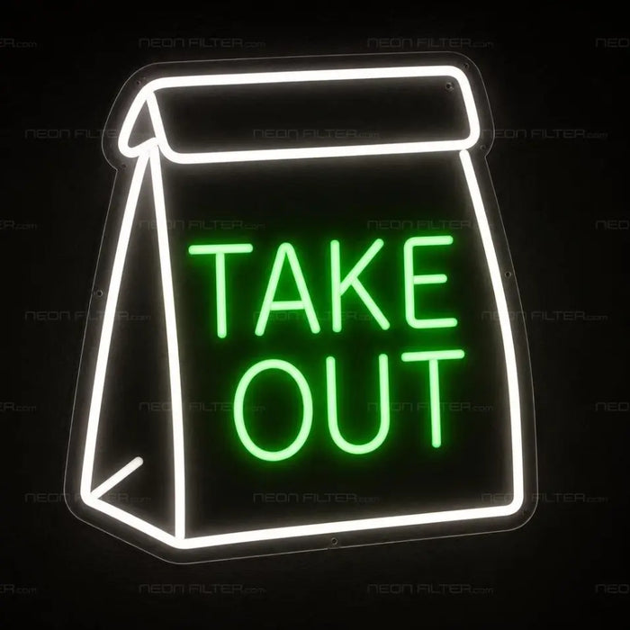 Take Out Neon Sign for Restaurant Decor - Neon Filter