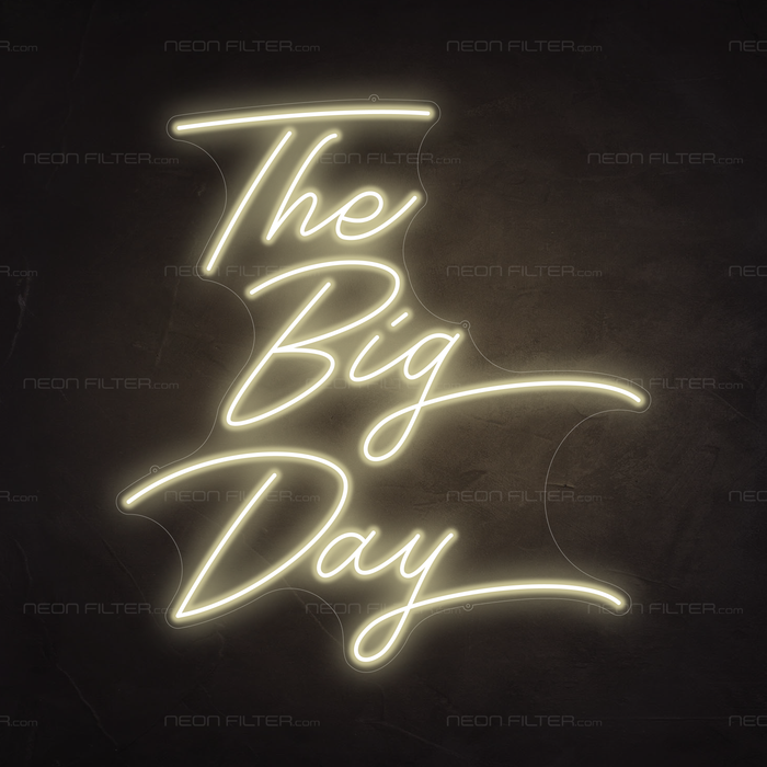 The Big Day Neon Sign in Cosy Warm White