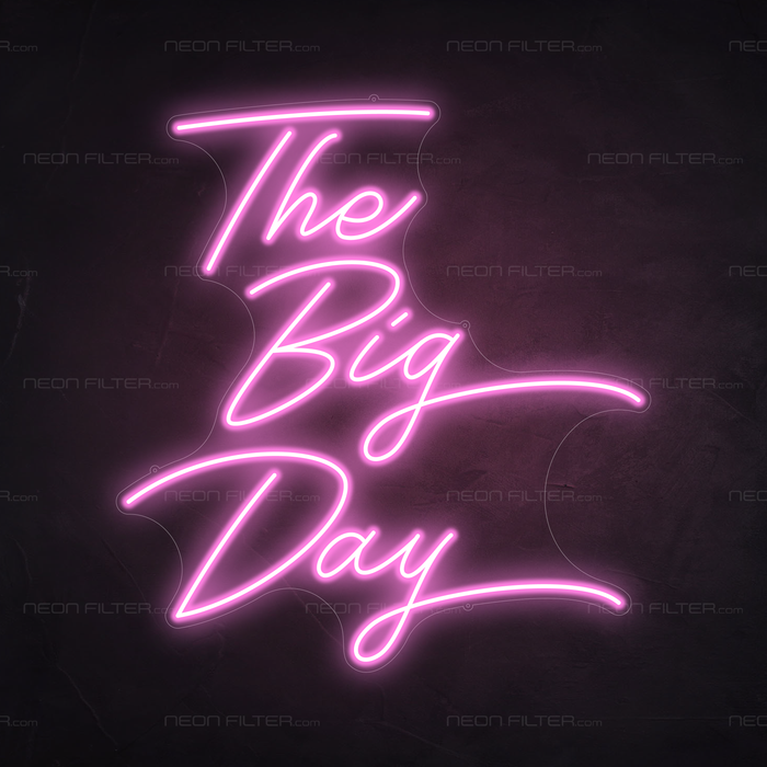 The Big Day Neon Sign in Pastel Pink