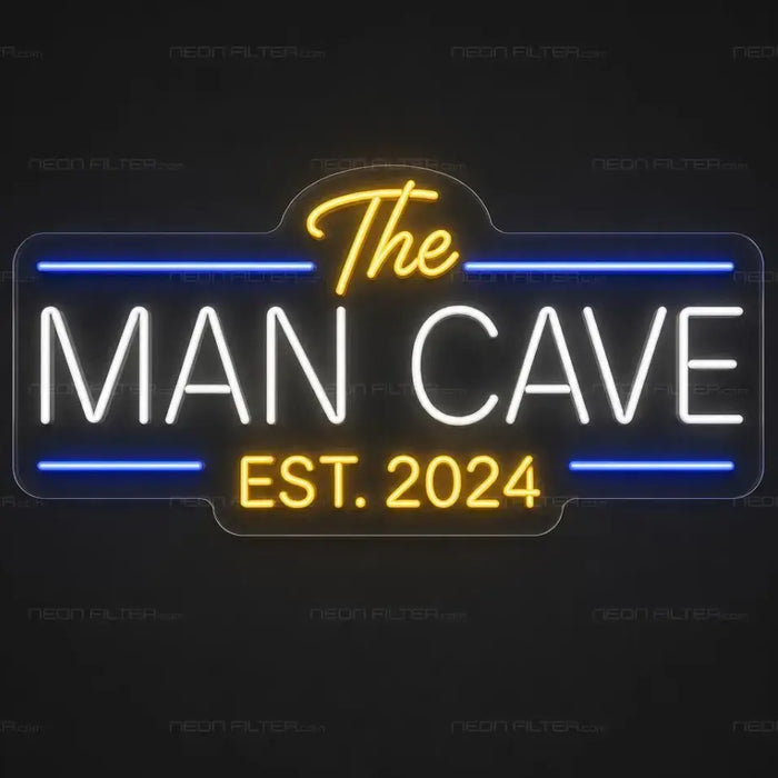 The Man Cave EST. 2024 Neon Sign for ManCave Decor - Neon Filter
