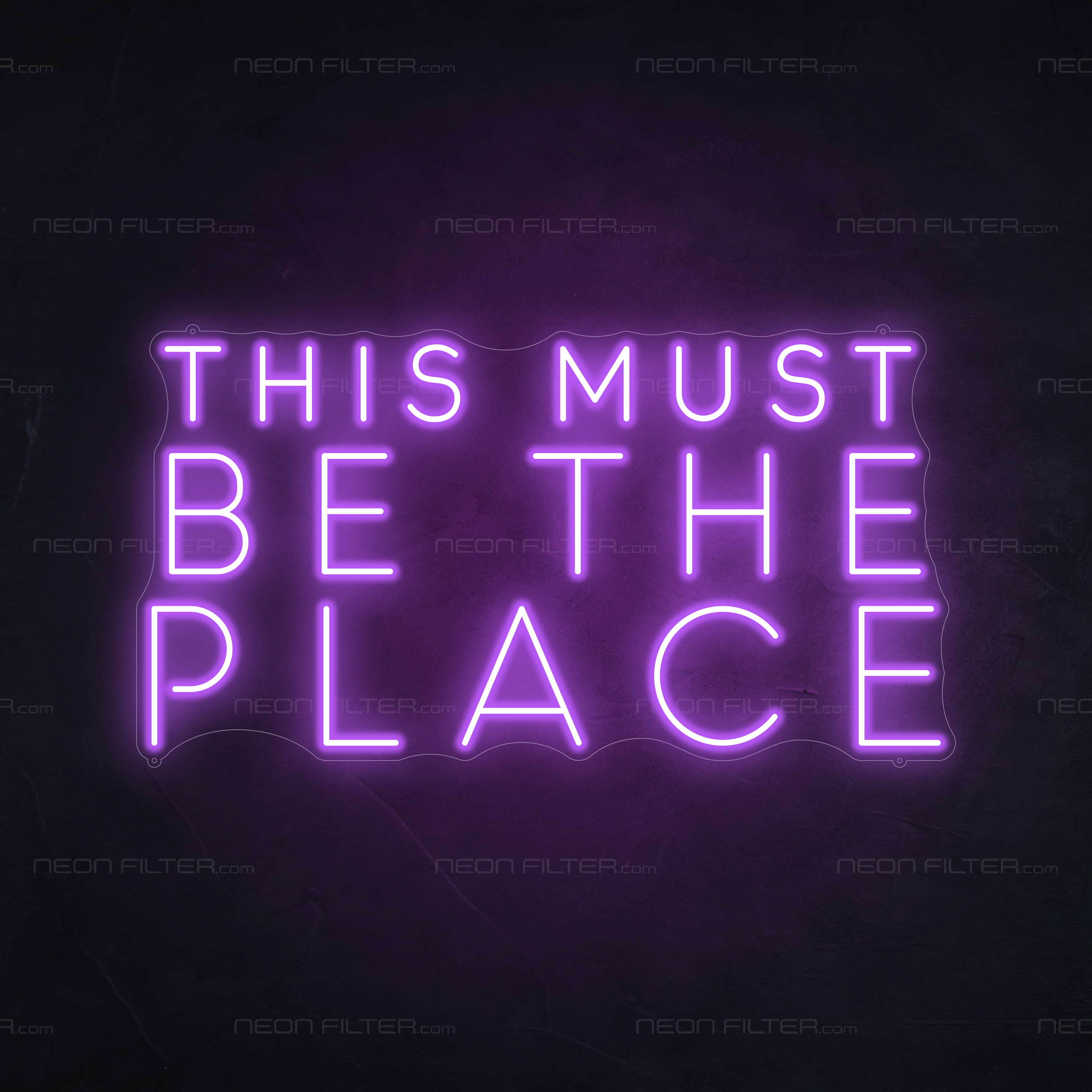 This Must Be The Place Neon Sign in Hopeless Romantic Purple