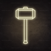 Thor's Hammer Neon Sign in Cosy Warm White