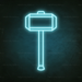 Thor's Hammer Neon Sign in Glacier blue