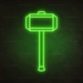 Thor's Hammer Neon Sign in Glow Up Green