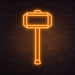 Thor's Hammer Neon Sign in Hey Pumpkin Orange