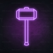 Thor's Hammer Neon Sign in Hopeless Romantic Purple