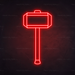 Thor's Hammer Neon Sign in Hot Mama Red