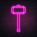 Thor's Hammer Neon Sign in Love Potion Pink