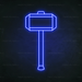 Thor's Hammer Neon Sign in Santorini Blue