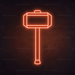 Thor's Hammer Neon Sign in Sunset Orange