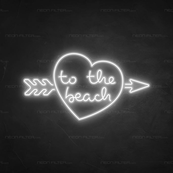 To The Beach Neon Sign in Snow White