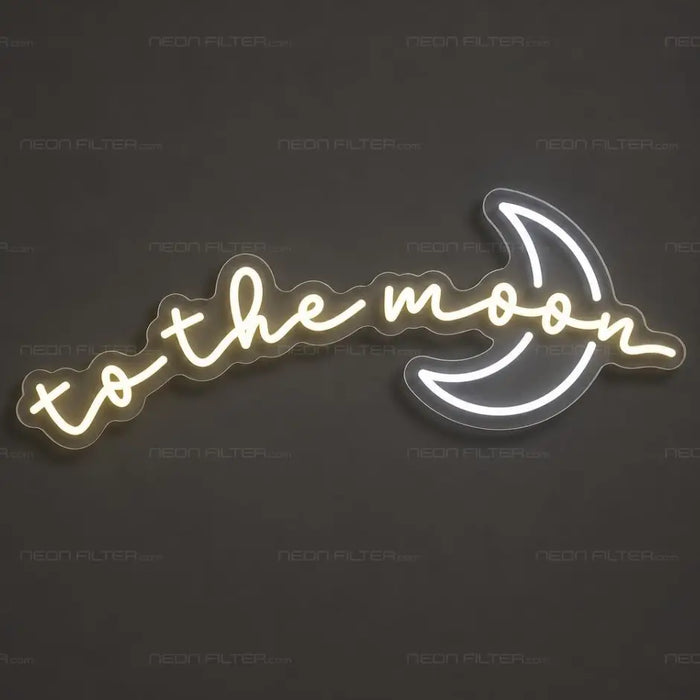 To the Moon Neon Sign for Bedroom Decor - Neon Filter
