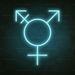 Transgender Symbol Neon Sign in Glacier blue