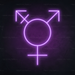 Transgender Symbol Neon Sign in Hopeless Romantic Purple