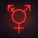 Transgender Symbol Neon Sign in Hot Mama Red