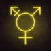 Transgender Symbol Neon Sign in Paradise Yellow