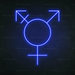 Transgender Symbol Neon Sign in Santorini Blue