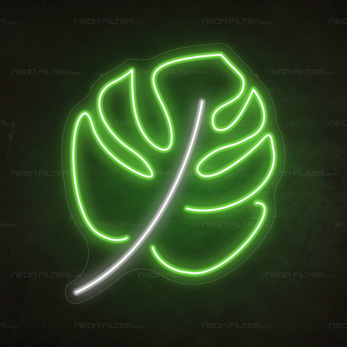 Tropical Monstera Leaf Neon Sign