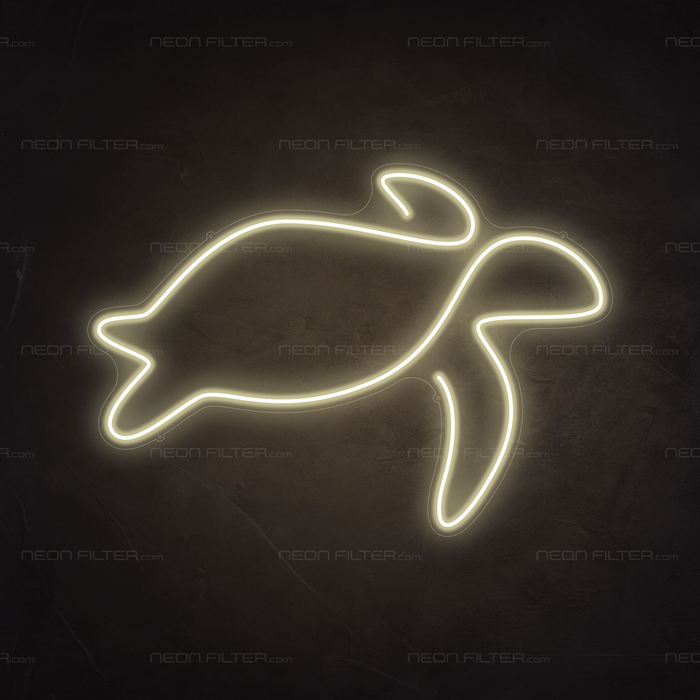 Turtle Neon Sign in Cosy Warm White