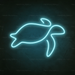 Turtle Neon Sign in Glacier blue