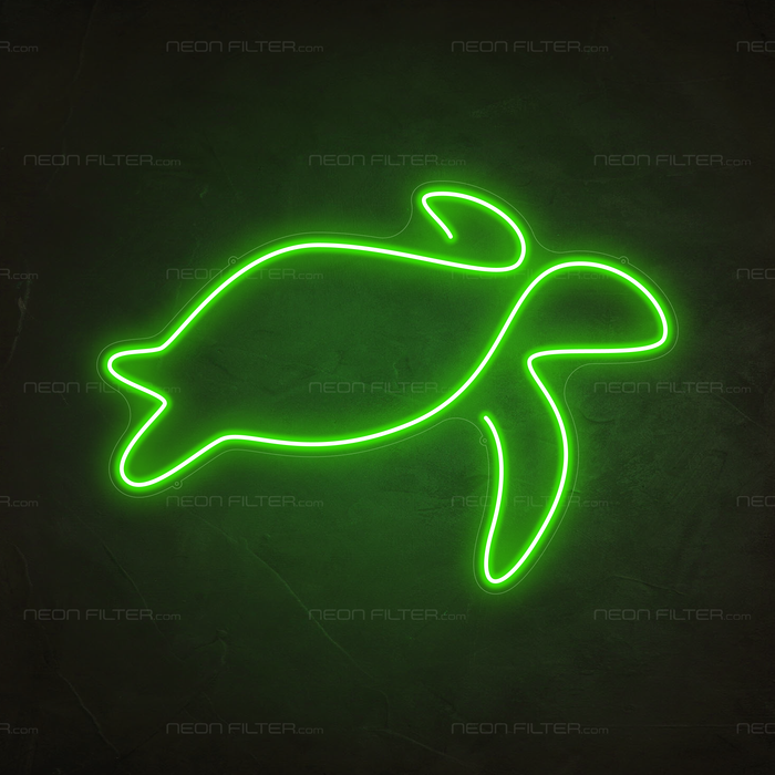 Turtle Neon Sign in Glow Up Green