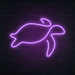 Turtle Neon Sign in Hopeless Romantic Purple