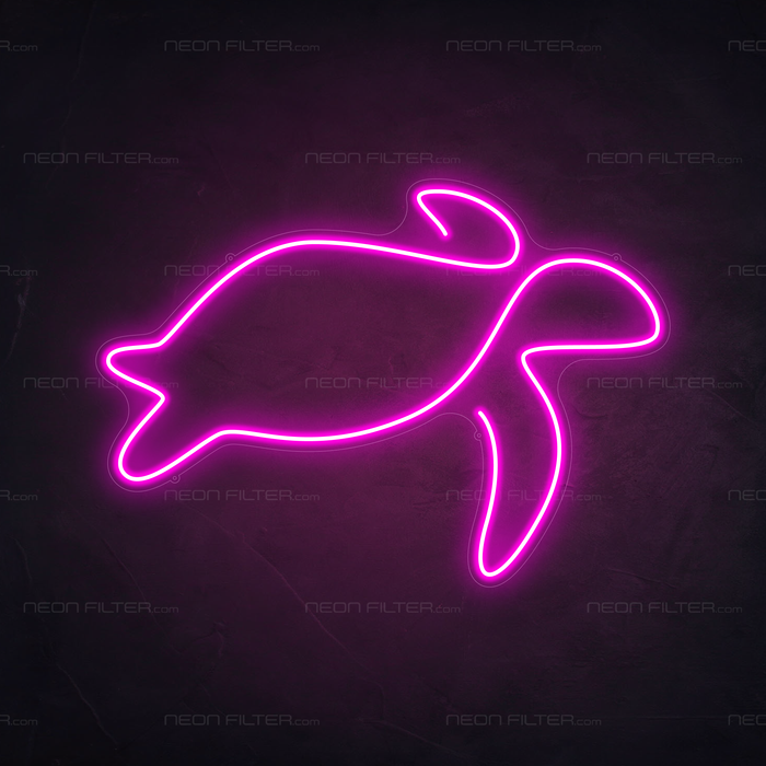 Turtle Neon Sign in Love Potion Pink