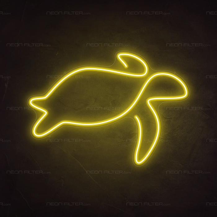 Turtle Neon Sign in Paradise Yellow