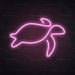 Turtle Neon Sign in Pastel Pink