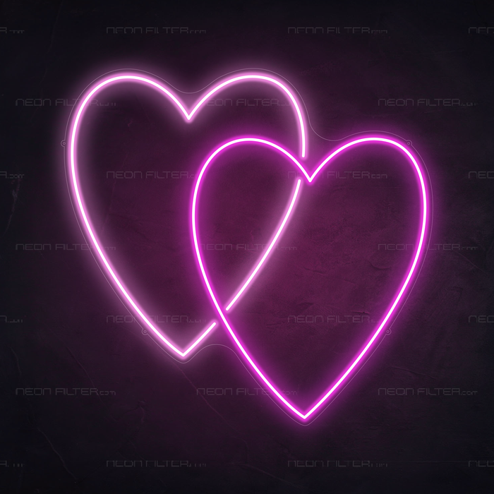 Two Hearts As One Neon Sign