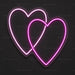 Two Hearts As One Neon Sign - AI Enabled