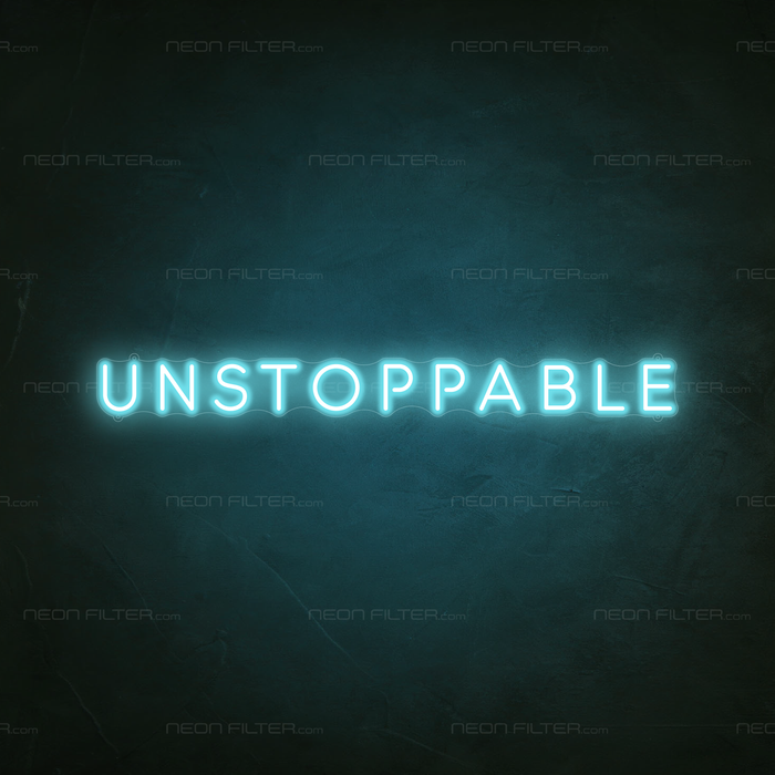 Unstoppable Neon Sign in Glacier blue